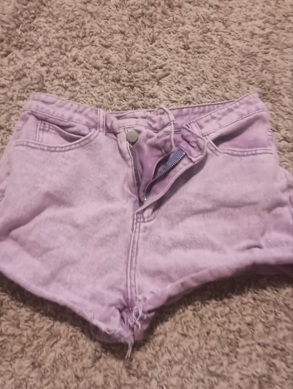 Women’s High-Waist Lavender Denim Shorts